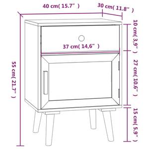 Trendiger Skandi-Nachttisch, 2er Set Weiß - Holzwerkstoff - 30 x 55 x 40 cm