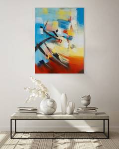 Tableau peint Expression of Joy Bois massif - Textile - 75 x 100 x 4 cm