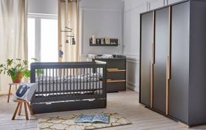 Babyzimmer Spring Set B - 5-teilig Braun - Grau - Holzwerkstoff - Holz teilmassiv