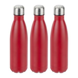 Gourde inox bouteille eau rouge lot de 3 Noir - Rouge - Argenté