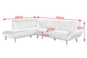 Canapé d'angle CALLA Accoudoir monté à droite (vu de face) - Angle à gauche (vu de face)