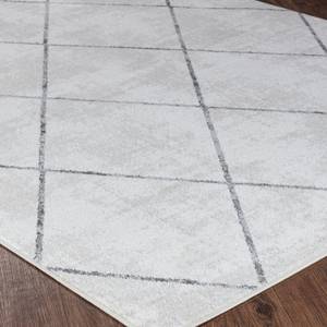 Kurzflorteppich BOGOTA Grau - Weiß - Kunststoff - Textil - 120 x 2 x 170 cm