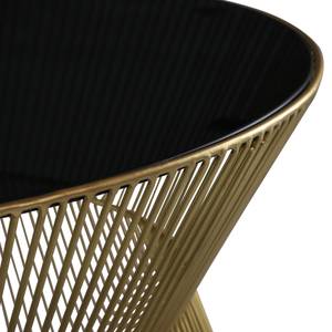 Couchtisch Ø 72x48 cm Gold/Schwarz Schwarz - Glas - 48 x 61 x 72 cm