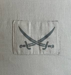 Bettwäsche "Leinen Look" mit Patch Grau - Textil - 135 x 1 x 200 cm