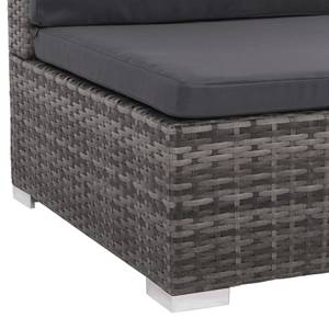 Garten-Sofagarnitur Grau - Metall - Polyrattan - 74 x 26 x 74 cm