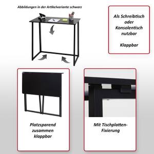 Schreibtisch K67 faltbar Schwarz - Weiß - Holzwerkstoff - 80 x 76 x 45 cm
