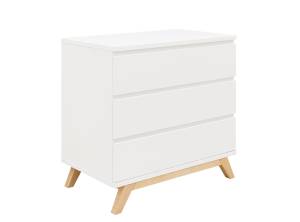 commode Lynn Blanc - Bois massif - Bois/Imitation - 100 x 92 x 53 cm