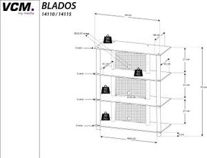 Hifi Möbel Rack Alu Glas Phono Blados Silber - Durchscheinend