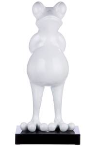 Poly Skulptur Frosch Frog in weiß Schwarz - Weiß - Kunststoff - 32 x 68 x 30 cm