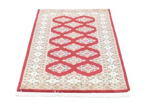 Pakistan Teppich - 126 x 77 cm - rot Rot - Kunststoff - 77 x 1 x 126 cm