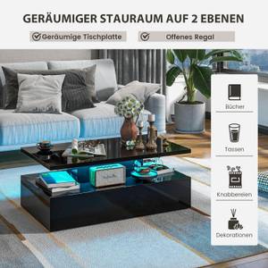 LED-Couchtisch Hochglanz Schwarz - Holzwerkstoff - 60 x 40 x 110 cm