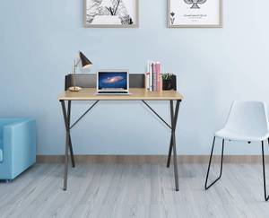 Schreibtisch Alvin Schwarz - Braun - Holzwerkstoff - Metall - 90 x 85 x 50 cm