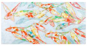 Tableau peint Nearly Transparent Bois massif - Textile - 140 x 70 x 4 cm