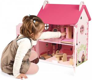 Mademoiselle Puppenhaus Pink - Massivholz - 30 x 54 x 41 cm