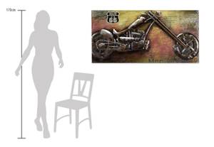 Tableau métallique 3D Outlaw Bike Marron - Rouge - Métal - 120 x 60 x 7 cm