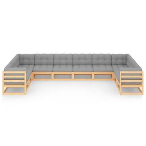 Garten-Lounge-Set (10-teilig) 3009777-2 Grau - Holz