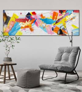 Tableau Combustion of Colour Bois massif - Textile - 150 x 50 x 4 cm