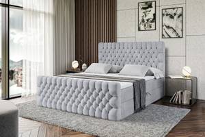 Boxspringbett DAISY-Z Hellgrau - Breite: 200 cm - H4