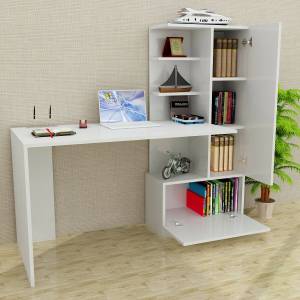 Bureau Mars Blanc - Bois manufacturé - 62 x 74 x 120 cm