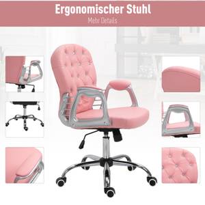 Drehstuhl 921-169V01PK Pink - Textil - 61 x 105 x 60 cm