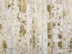 Teppich TOKUL Beige - Gold - Echtleder - 200 x 140 x 140 cm