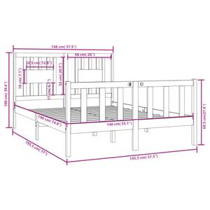 Bettgestell-K-22327 Braun - Holzwerkstoff - 146 x 100 x 196 cm