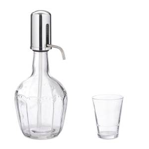 Wasserspender Set mit 6 Gläsern Silber - Glas - Kunststoff - 17 x 27 x 17 cm