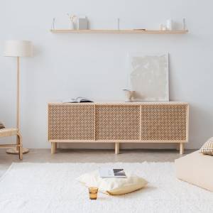 Sideboard Altea mit 3 Türen Massivholz - Holzart/Dekor - 180 x 65 x 35 cm