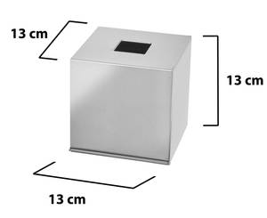 Kosmetiktücherbox  PureCare Luxus Silber - Metall - 13 x 13 x 13 cm