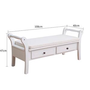 Banc RE4506 Blanc - Bois manufacturé - 40 x 47 x 108 cm