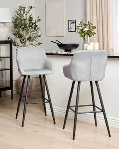 Tabouret de bar CASMALIA Noir - Gris - Gris lumineux