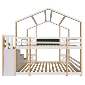 Etagenbett HomeyMonet Ⅱ Weiß - Holzwerkstoff - Massivholz - Holzart/Dekor - 96 x 205 x 245 cm