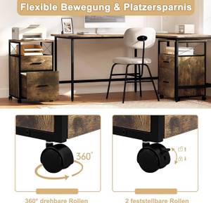 Aktenschrank Adham Braun - Holzwerkstoff - Metall - 40 x 69 x 40 cm