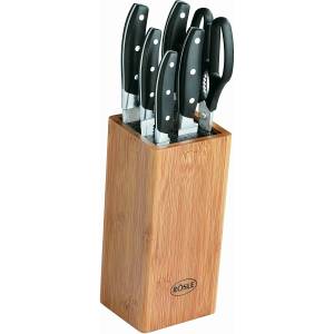 Messerblock Cuisine 7-teilig Schwarz - Metall - 11 x 26 x 11 cm