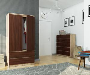 Kleiderschrank S90 2T 2S CLP Eiche Sonoma Dekor - Wenge Dekor