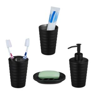 Accessoires salle de bain lot de 4 Noir - Métal - 7 x 17 x 7 cm