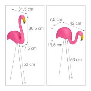 4 x Flamingo Figur Pink - Metall - Kunststoff - 32 x 70 x 8 cm
