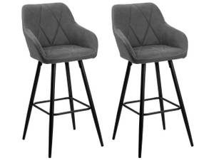 Tabouret de bar DARIEN Noir - Gris