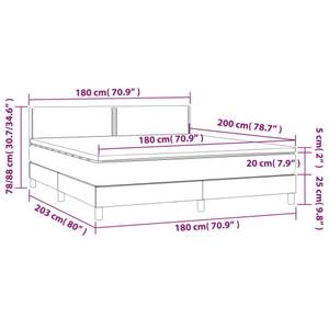 Lit à sommier tapissier 3017268-6 Gris foncé - Largeur : 180 cm