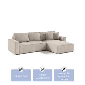 Ecksofa Bento L Form Couch Sofagarnitur Beige - Ecke davorstehend rechts