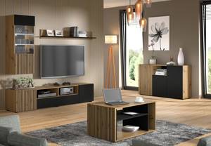 Kommode AURIS 135x42x82 Beige - Schwarz - Holzwerkstoff - Kunststoff - 135 x 82 x 42 cm