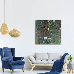 Wandbild Bauerngarten mit Sonnenblumen 90 x 90 cm