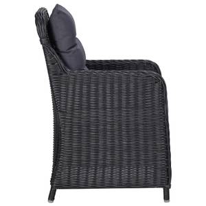 Garten-Essgruppe (7-teilig) 3005787-4 Schwarz - Grau - Metall - Polyrattan - Holzart/Dekor - 90 x 74 x 150 cm