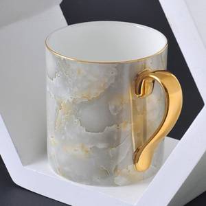 Grau Goldene Marmor Tasse Gold - Grau - Keramik - Fine Bone China - 9 x 10 x 9 cm