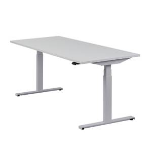 Höhenverstellbarer Tisch Easydesk Grau - Breite: 180 cm - Silber