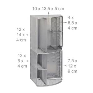 Schreibtischorganizer 6 Ablagen Metall Silber