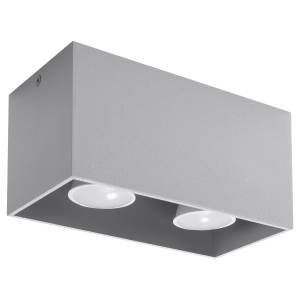Deckenleuchte Quad Grau - Metall - Stein - 10 x 10 x 20 cm