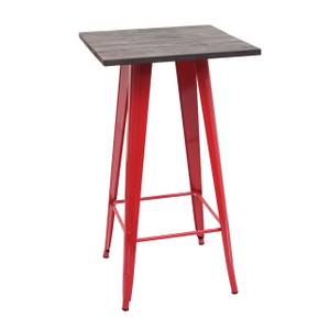 Table haute A73 avec plateau en bois Marron - Rouge