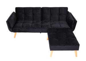 Schlafsofa K18 Schwarz - Textil - 218 x 80 x 175 cm