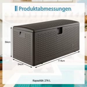 Aufbewahrungsbox abschließbar Braun - Kunststoff - 54 x 56 x 114 cm